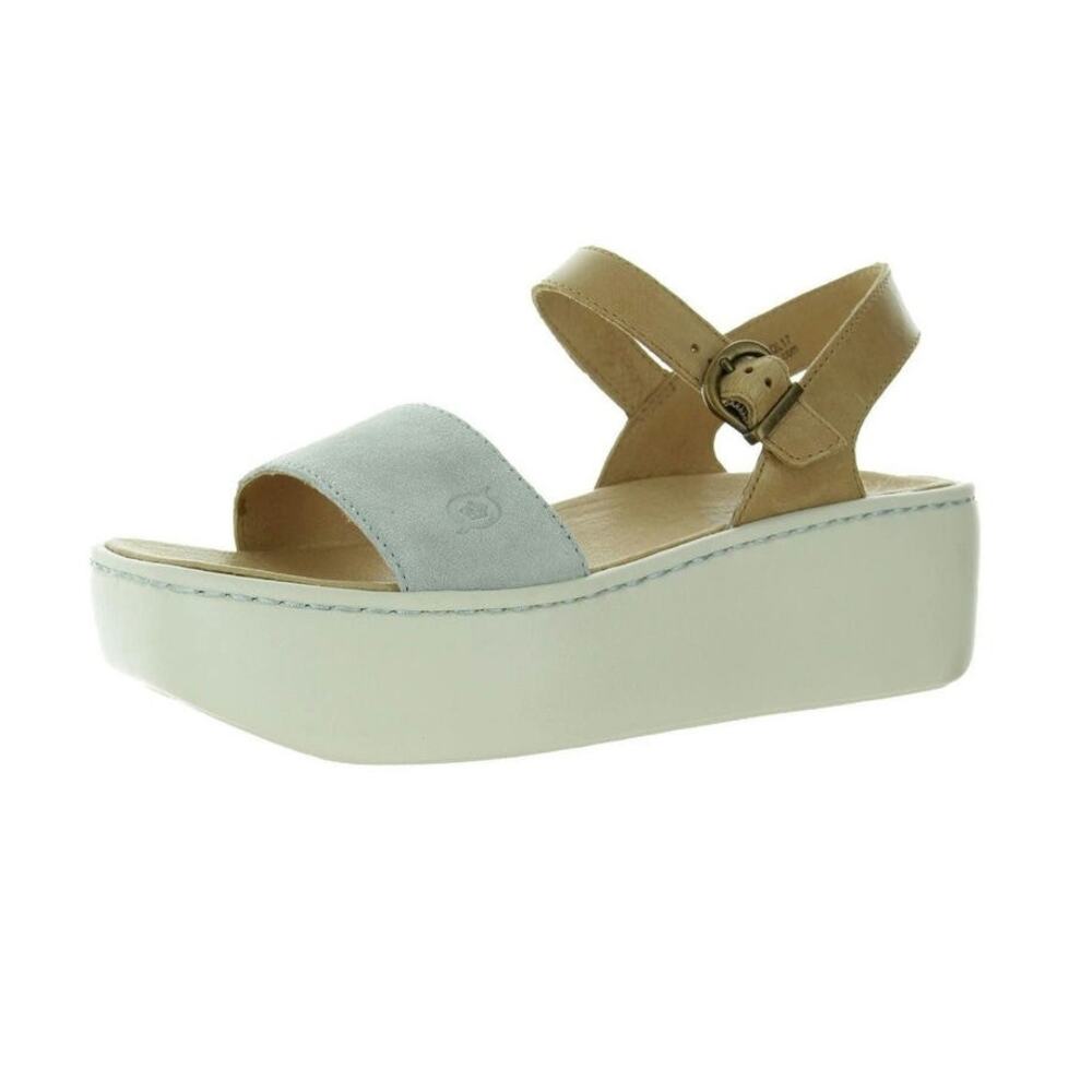 Born Platform Breaker Wedge Leather Suede Sandals Normcore Cottage 9M EUC
